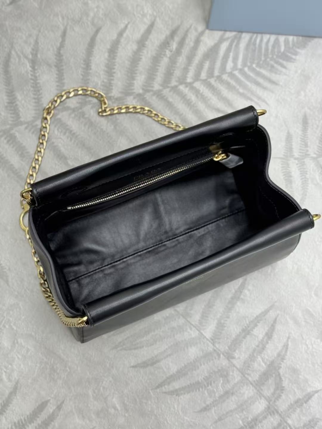 Prada Enchaîné Mini Leather Bag Black Calskin