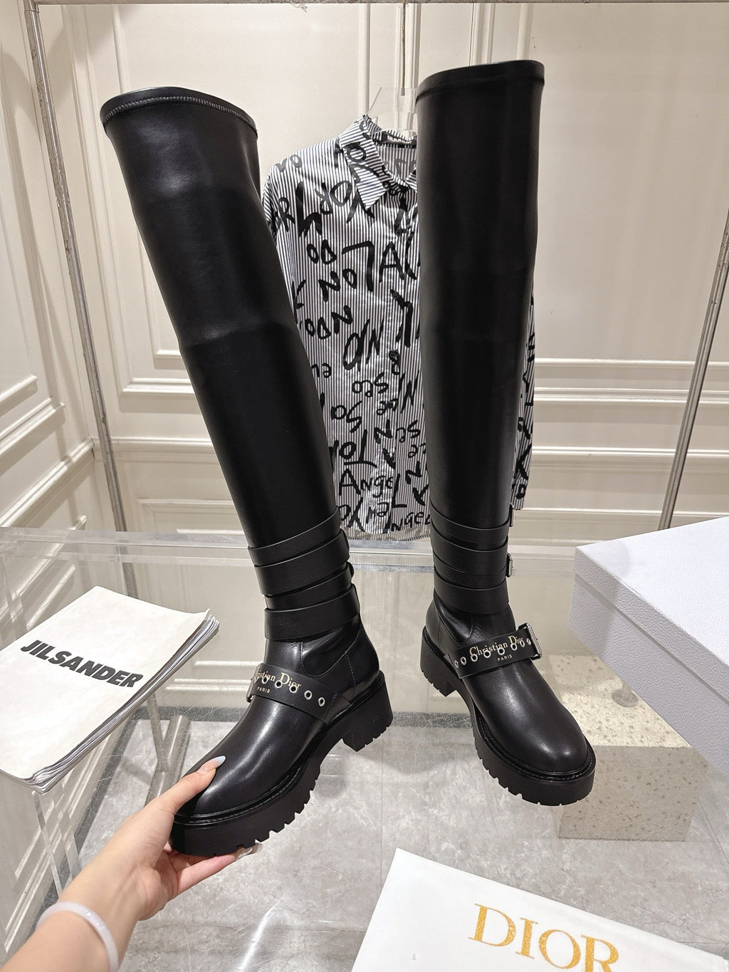 Dior 2025 Hight Boot Black Cowhide 565776