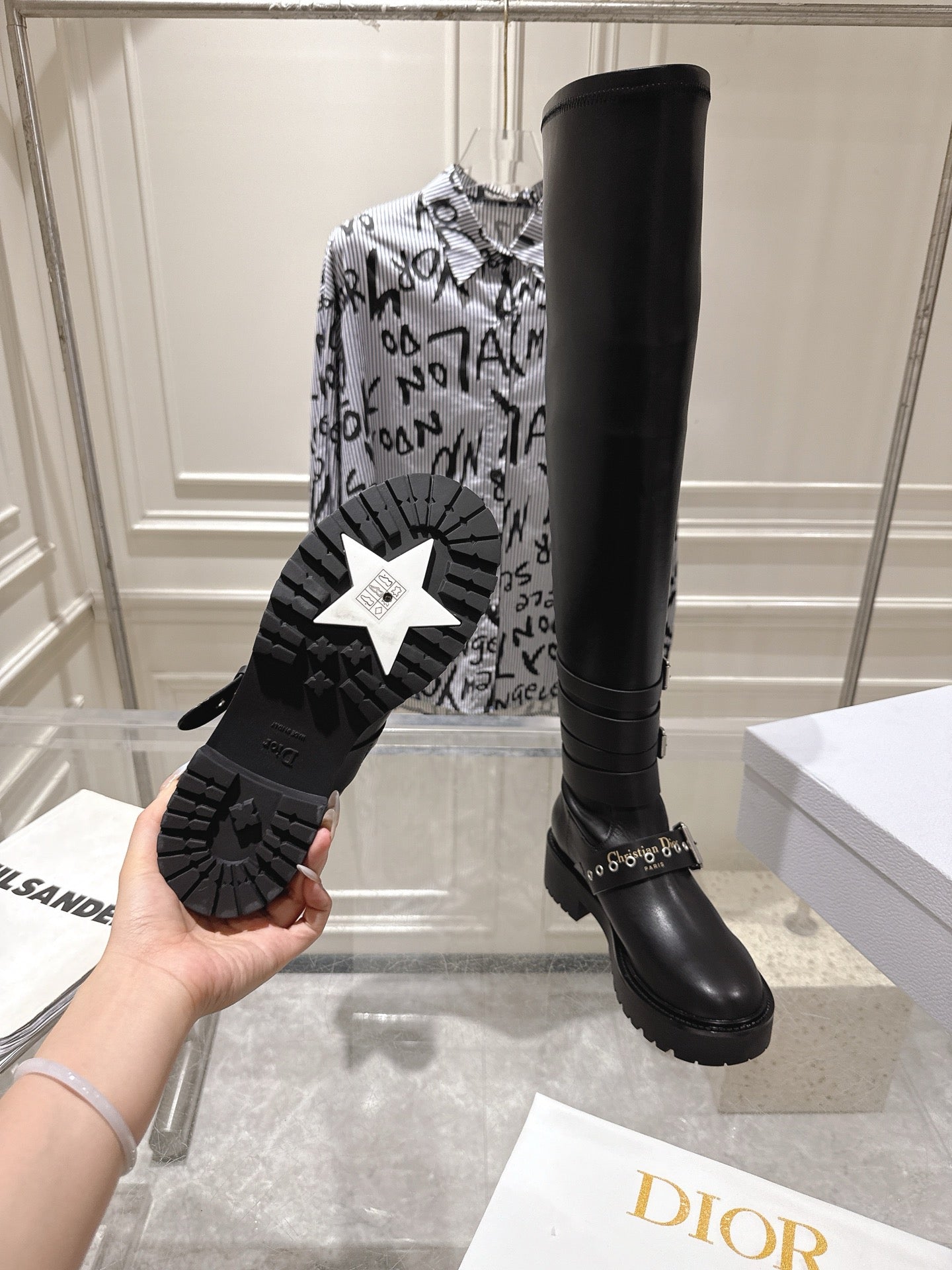 Dior 2025 Hight Boot Black Cowhide 565776