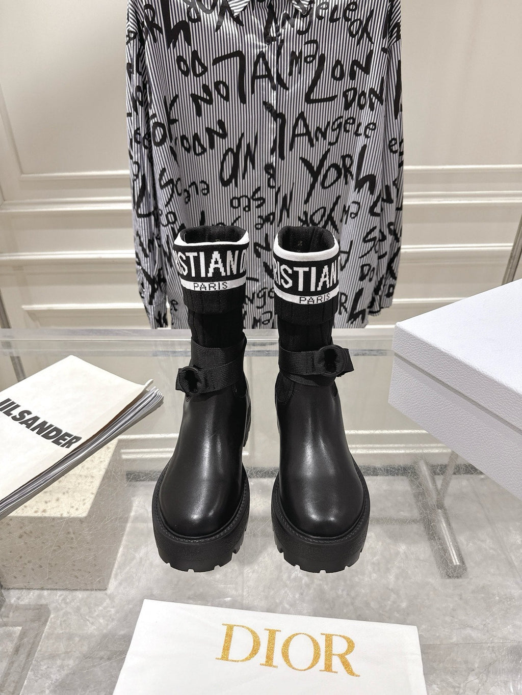 CD Short Stocking Riding Boots Black Cowhide 565789