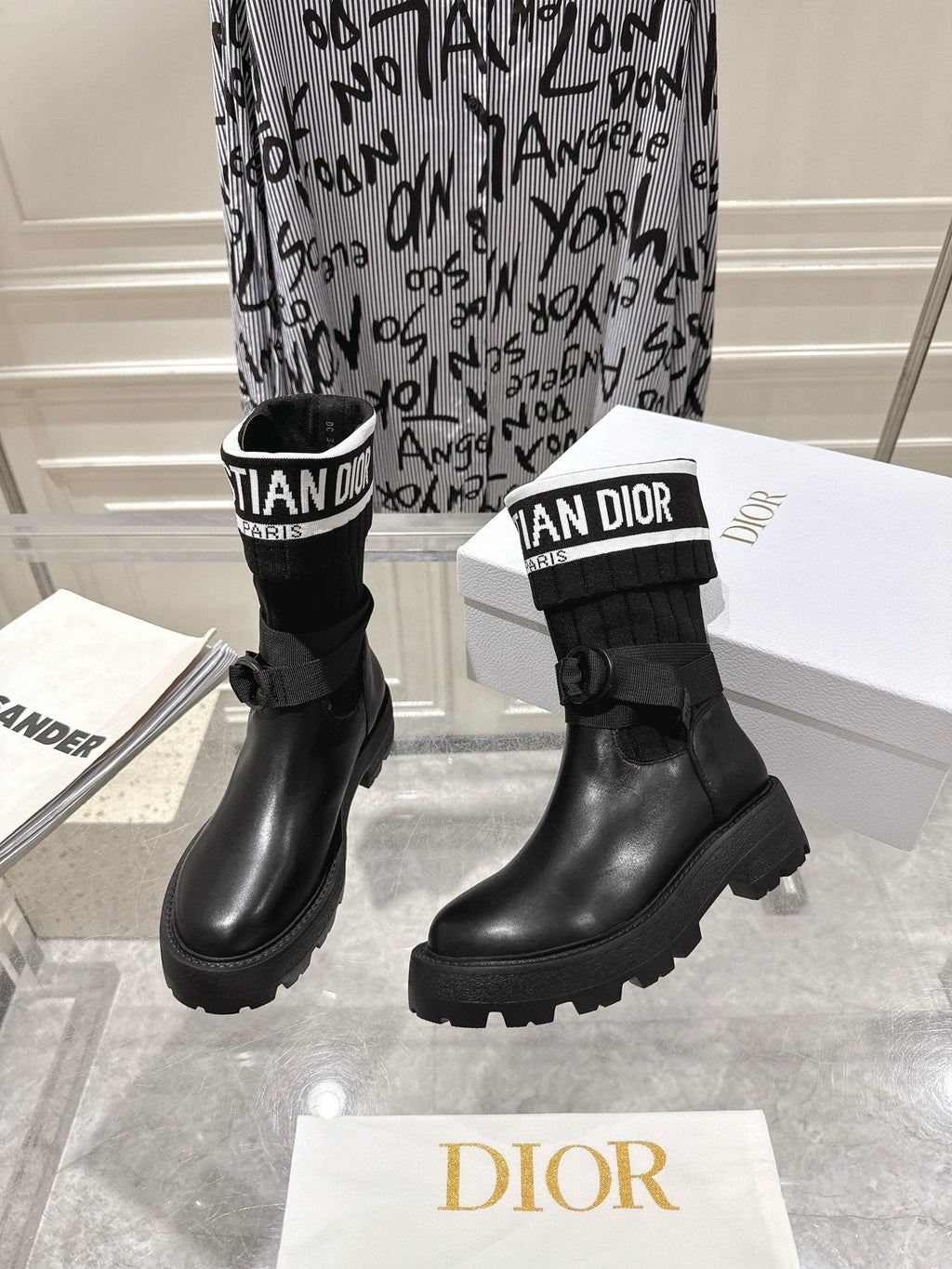 CD Short Stocking Riding Boots Black Cowhide 565789