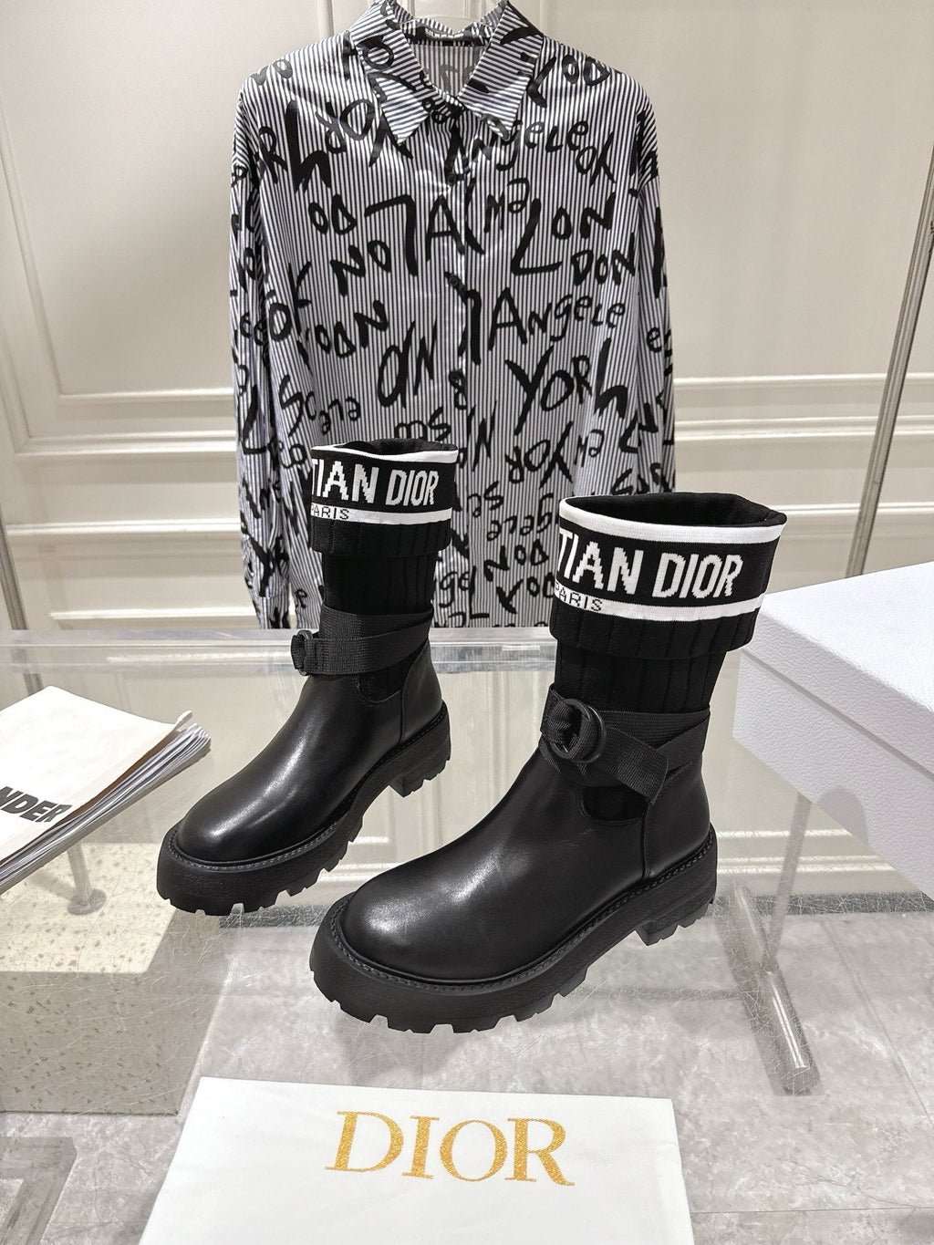 CD Short Stocking Riding Boots Black Cowhide 565789