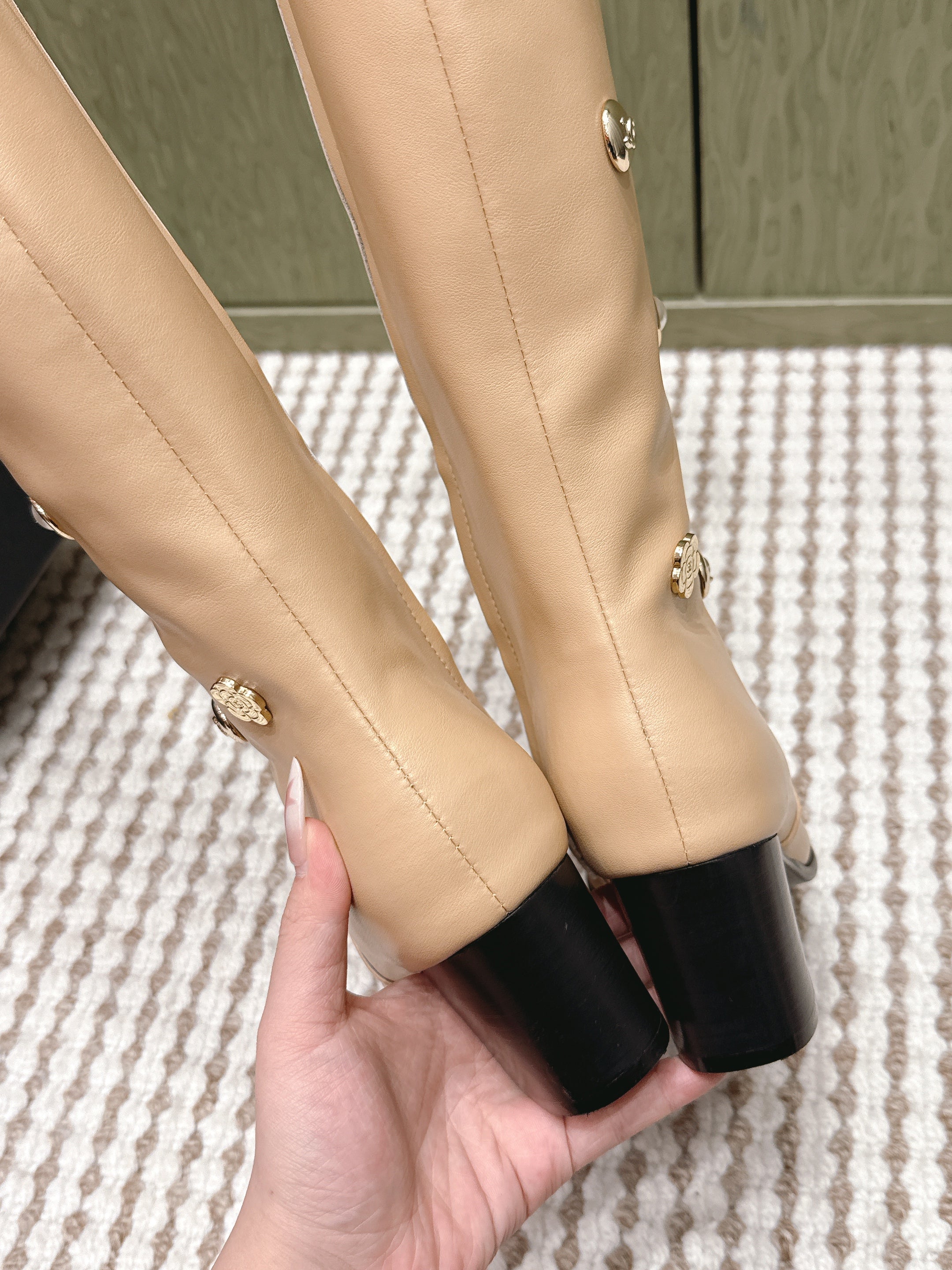 Chanel Riding Boots  Brown Lambskin 567793