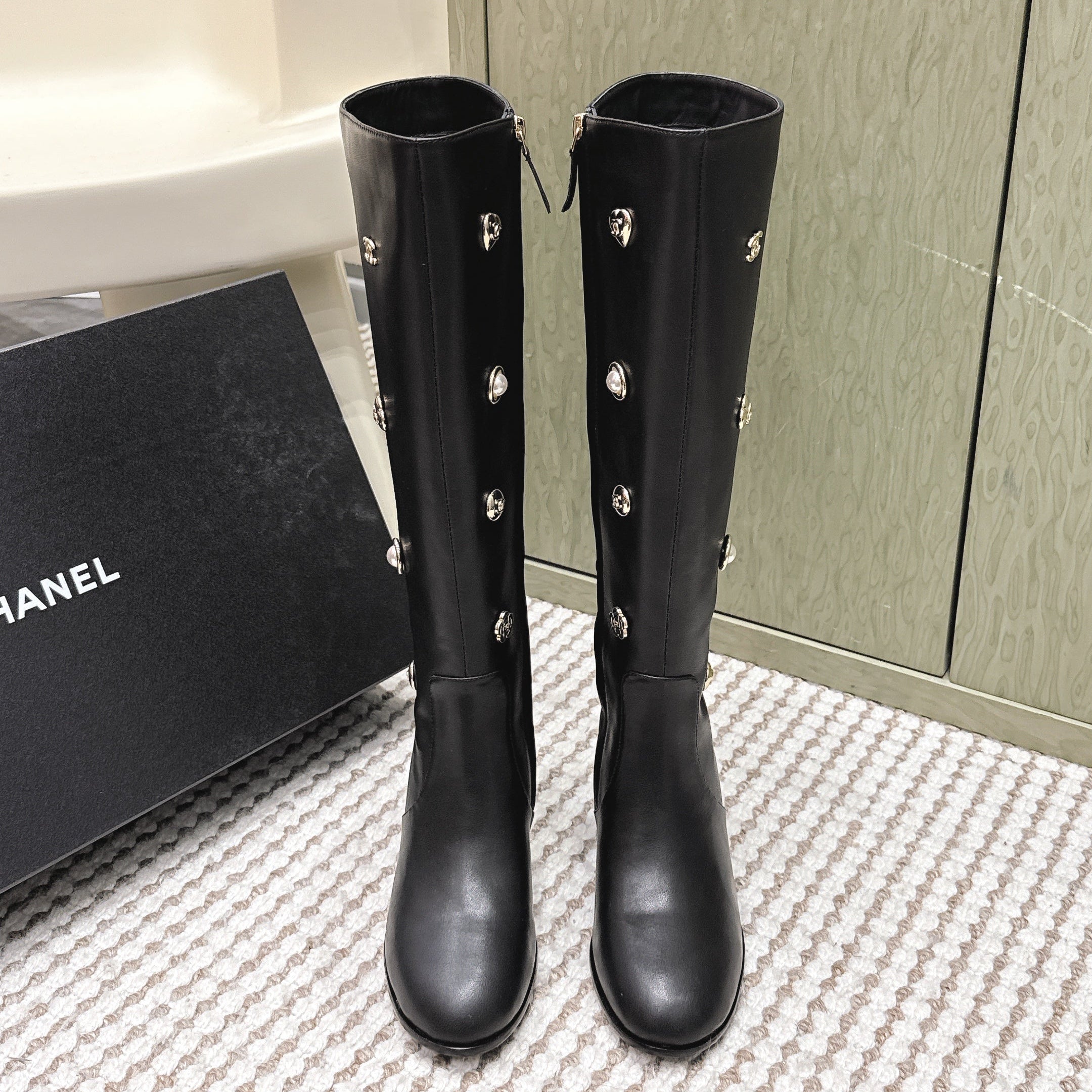 Chanel Riding Boots  Black Lambskin 567792