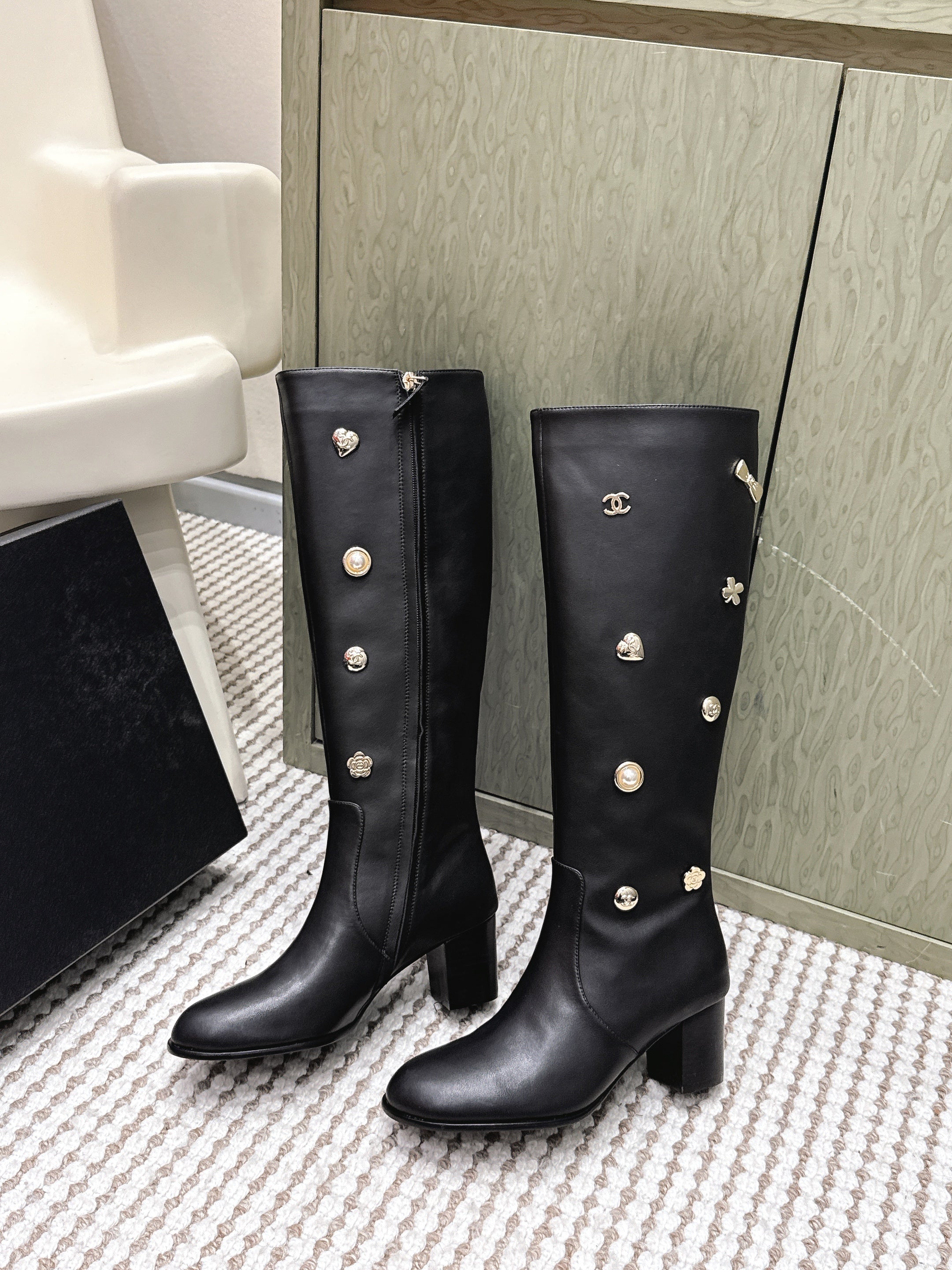 Chanel Riding Boots  Black Lambskin 567792