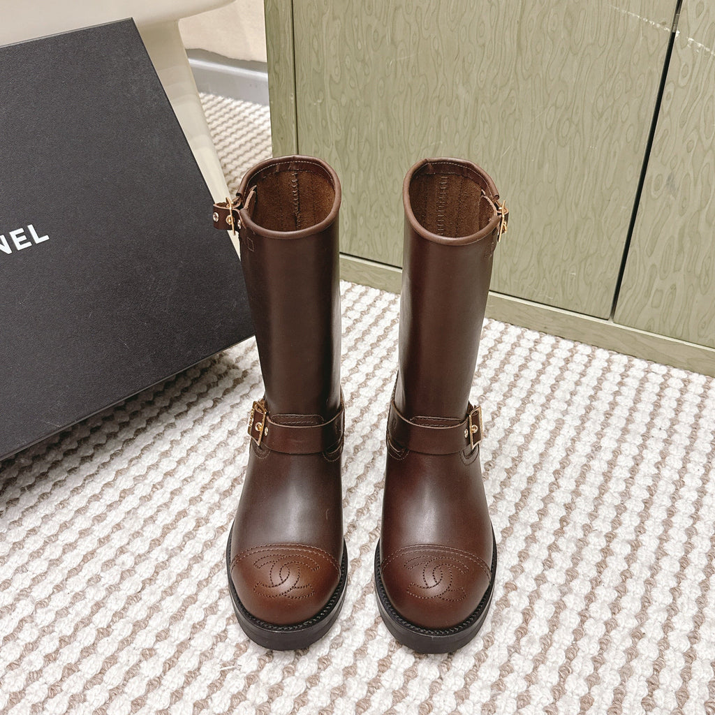Chanel Vintage Chelsea Boots Brown Calfskin 567775