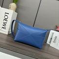 Loewe Puzzle Fold 22cm Handbag in Blue Glossy Calfskin 274150