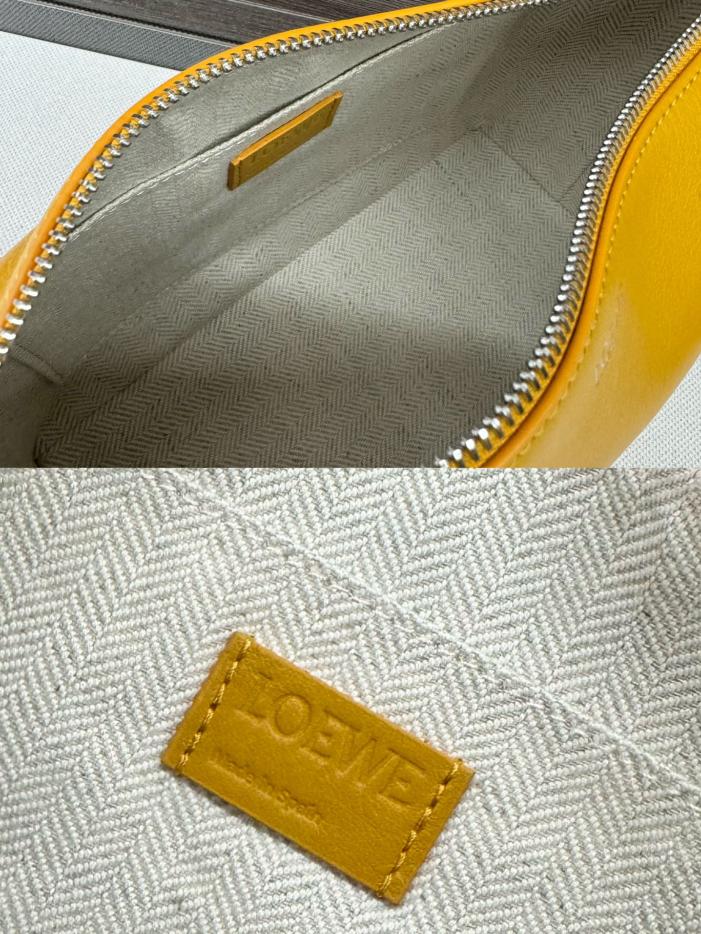 Loewe Puzzle Fold 22cm Handbag in Yellow Glossy Calfskin 274158