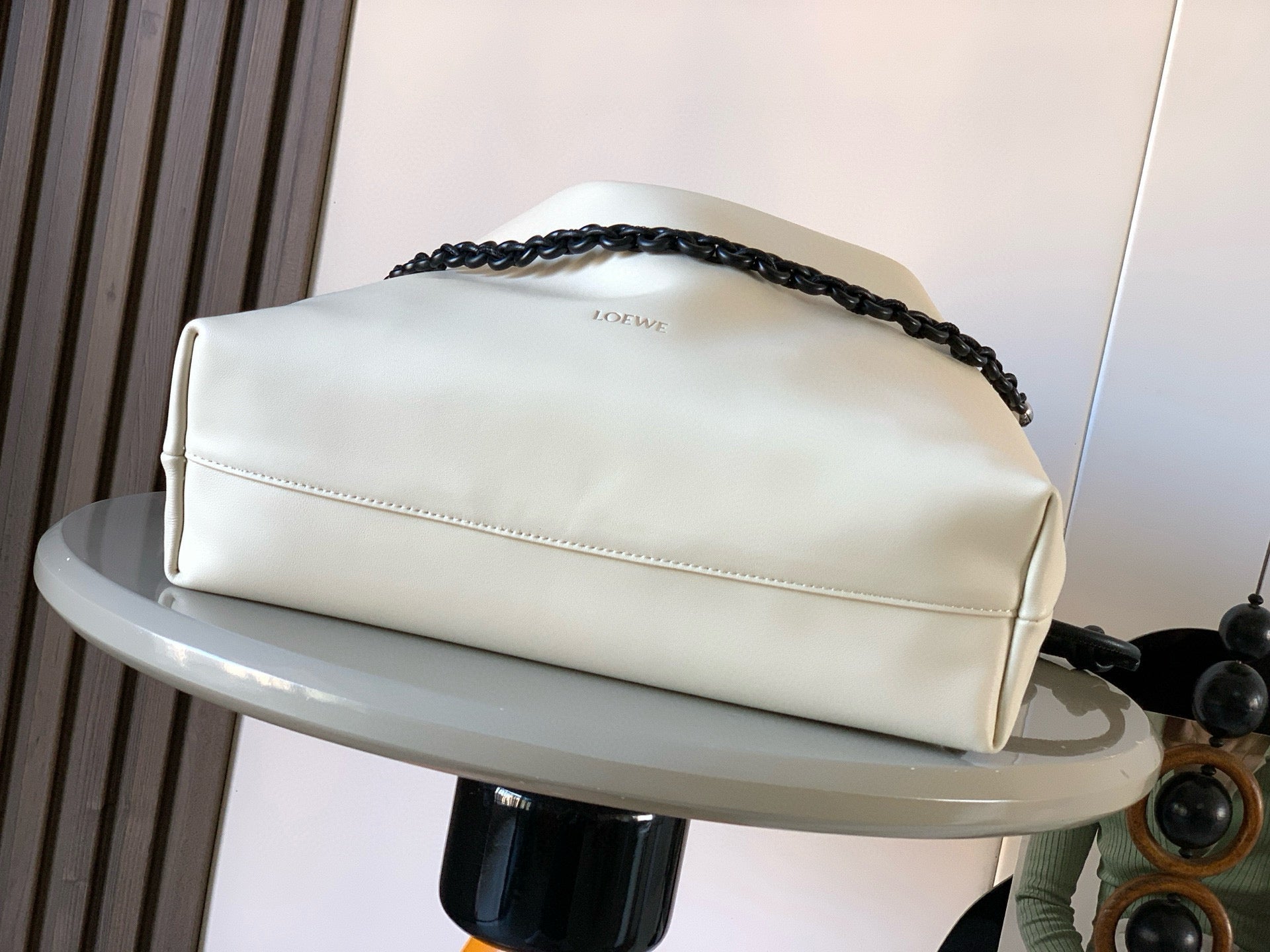 Loewe Flamenco Tote Bag 38 in Black mix White  Lamskin 274216