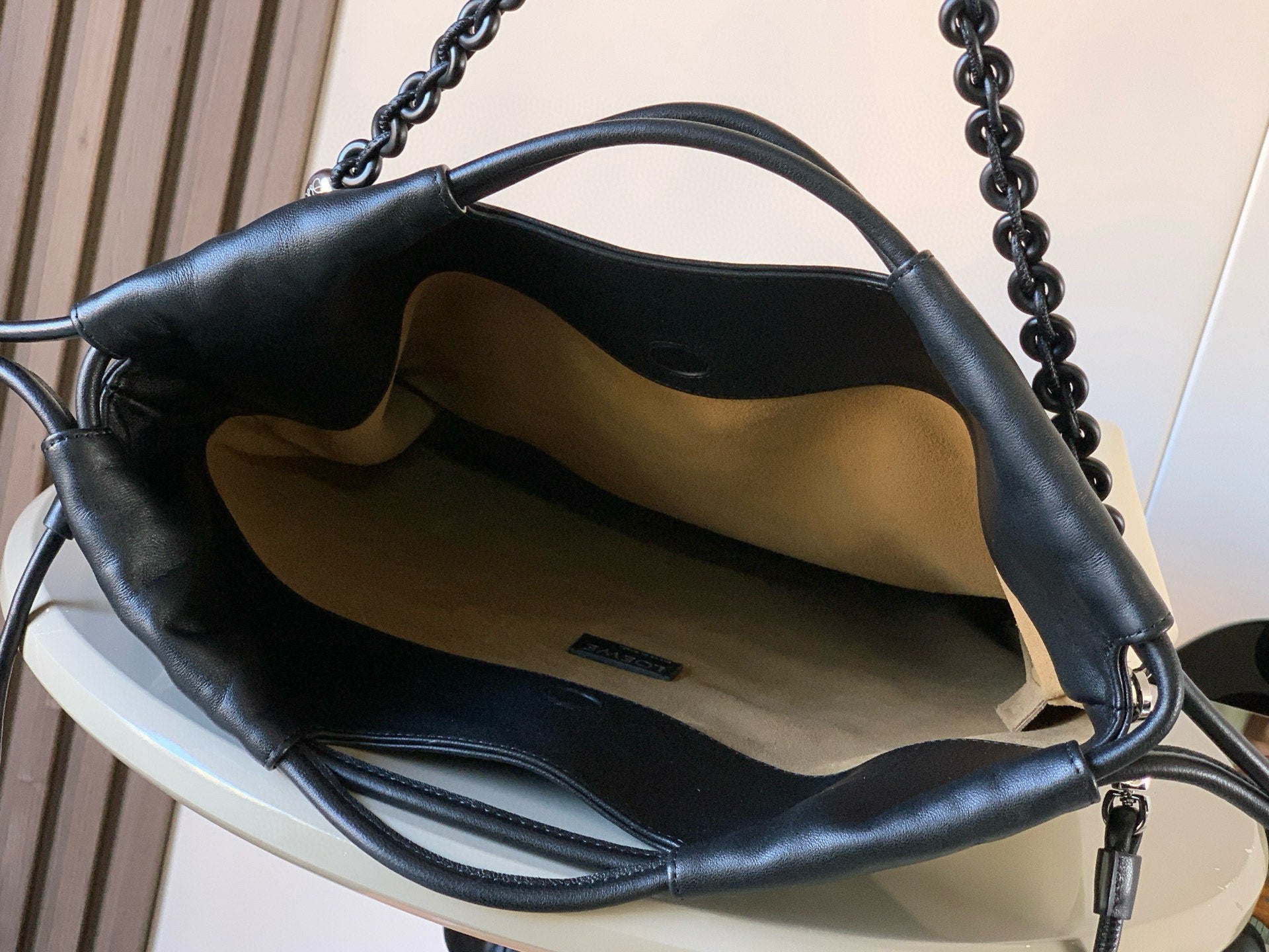 Loewe Flamenco Tote Bag 38 in Black mix White  Lamskin 274216