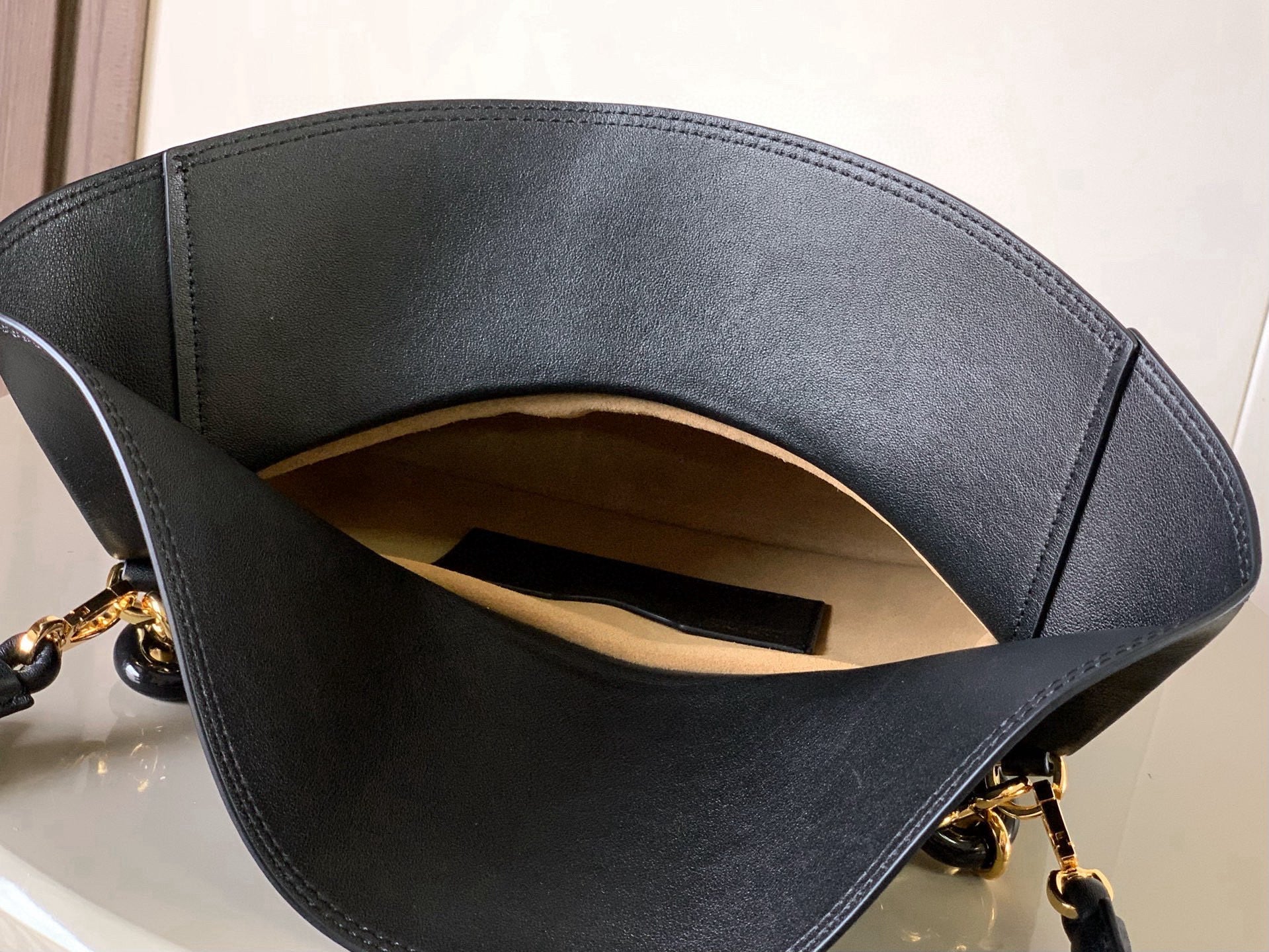 Loewe Ola Handbag Medium 26cm in Black Silver Calfskin  274220