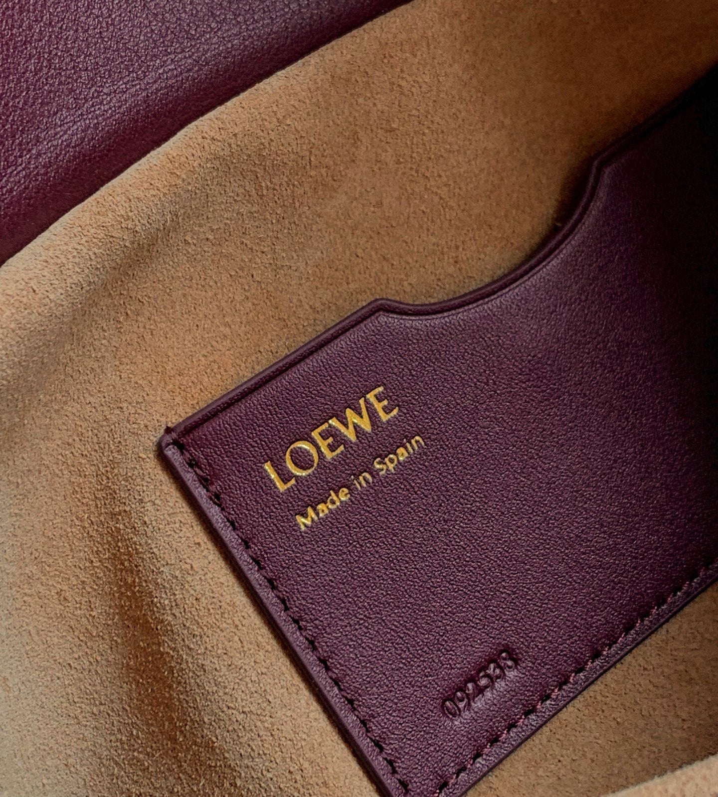 Loewe Ola Handbag Medium 26cm in Burgundy Silver Calfskin  274222