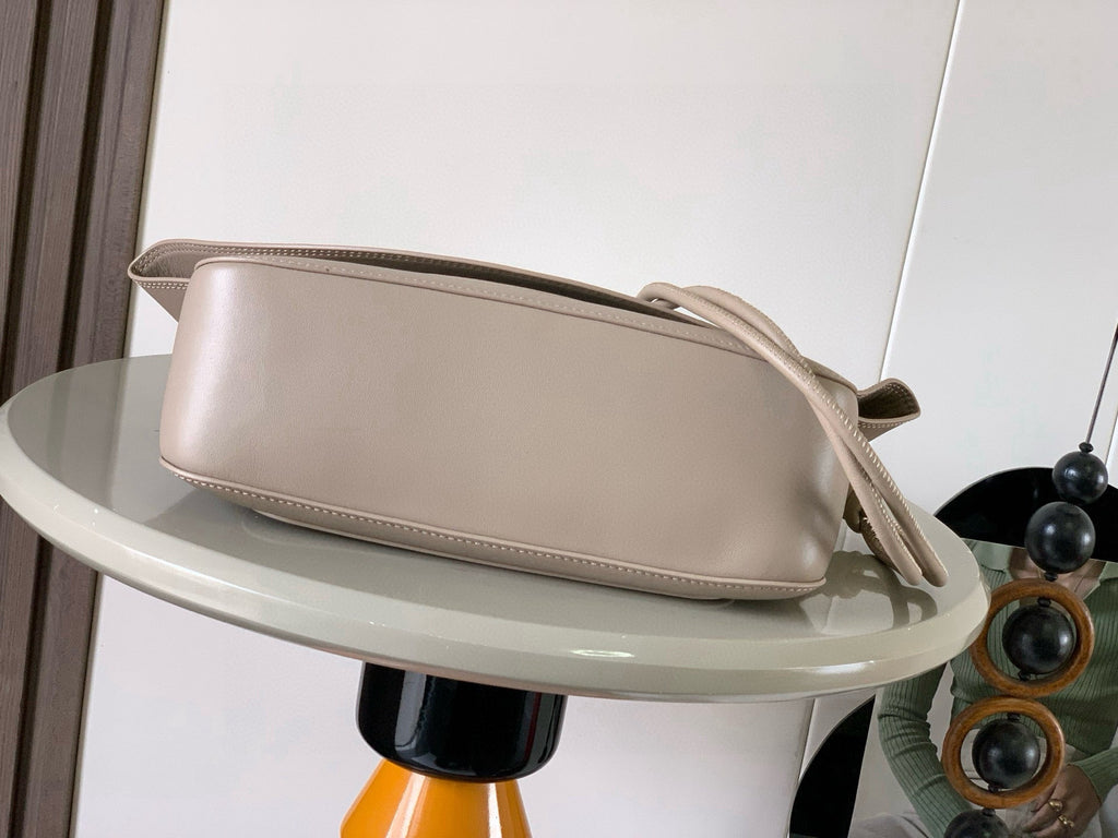 Loewe Ola Handbag Medium 26cm in Beige Silver Calfskin  274224