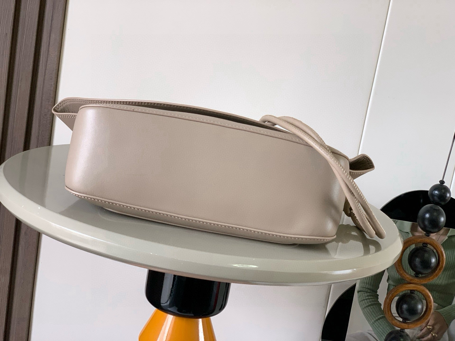 Loewe Ola Handbag Medium 26cm in Beige Silver Calfskin  274224