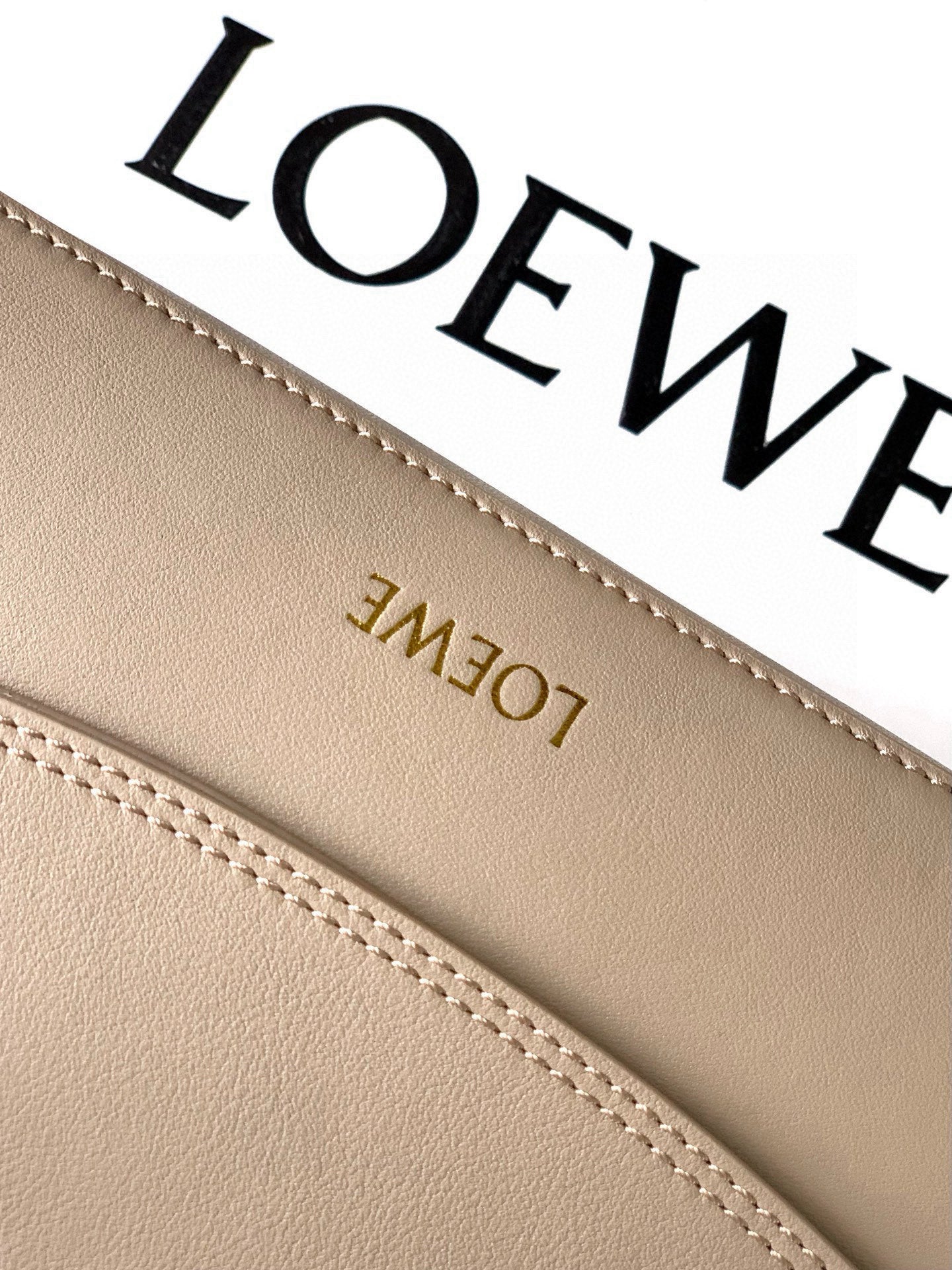 Loewe Ola Handbag Medium 26cm in Beige Silver Calfskin  274224
