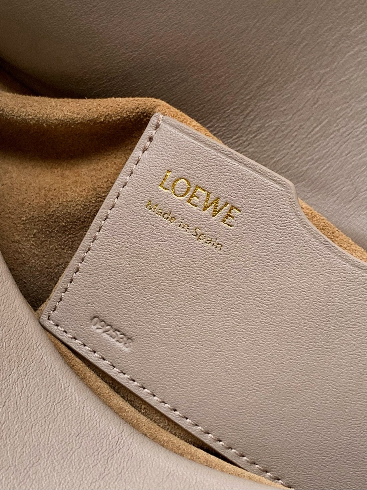 Loewe Ola Handbag Medium 26cm in Beige Silver Calfskin  274224