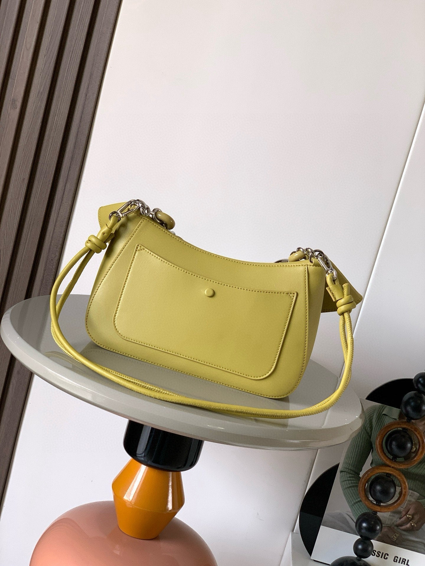 Loewe Ola Handbag Medium 26cm in Olive Green Silver Calfskin  274226