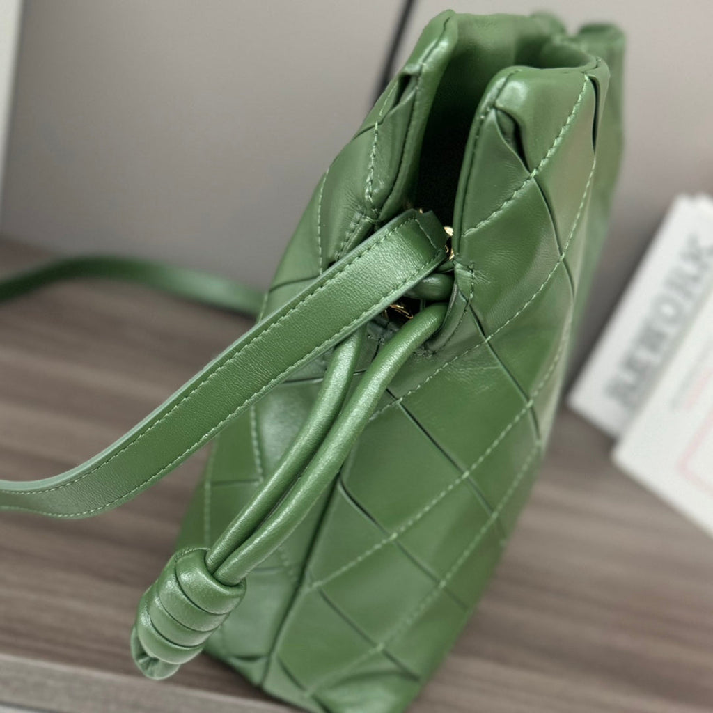 Loewe Flamenco Clutch Bag in Glossy Green Lambskin 274263