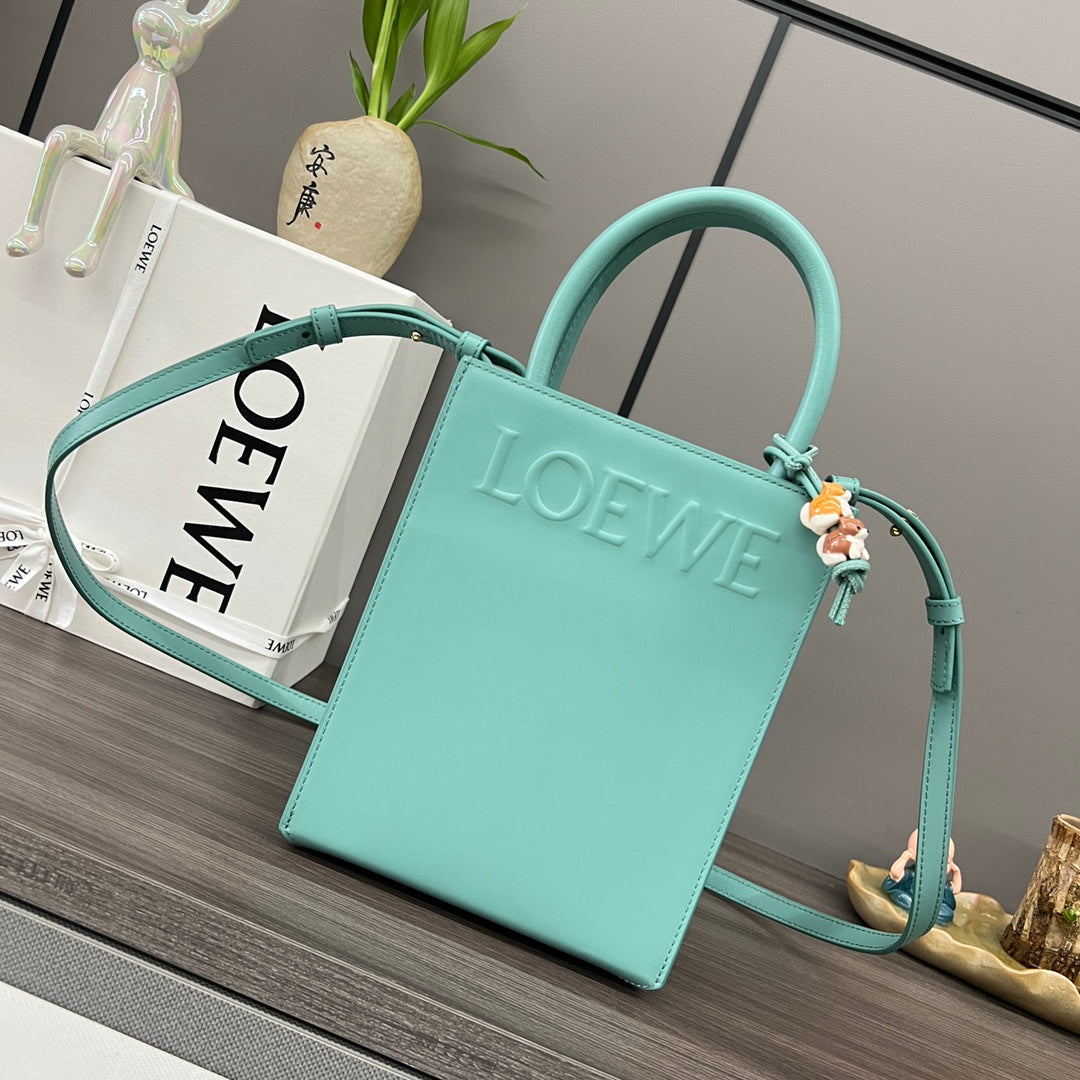 LOE Standard A5 Tote bag in Glossy Turquoise Calfskin 274269