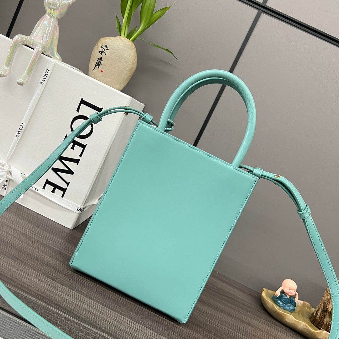 LOE Standard A5 Tote bag in Glossy Turquoise Calfskin 274269