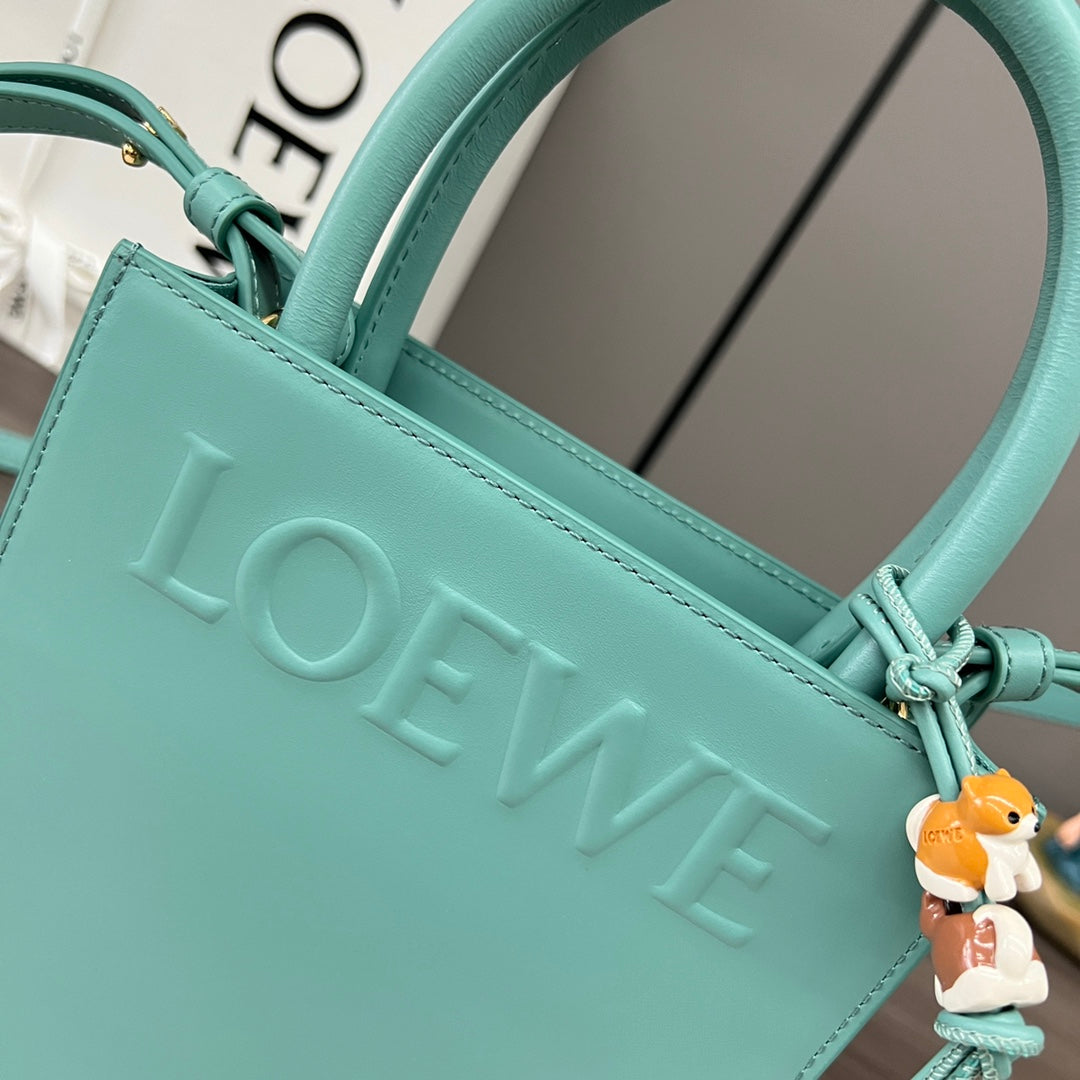 LOE Standard A5 Tote bag in Glossy Turquoise Calfskin 274269