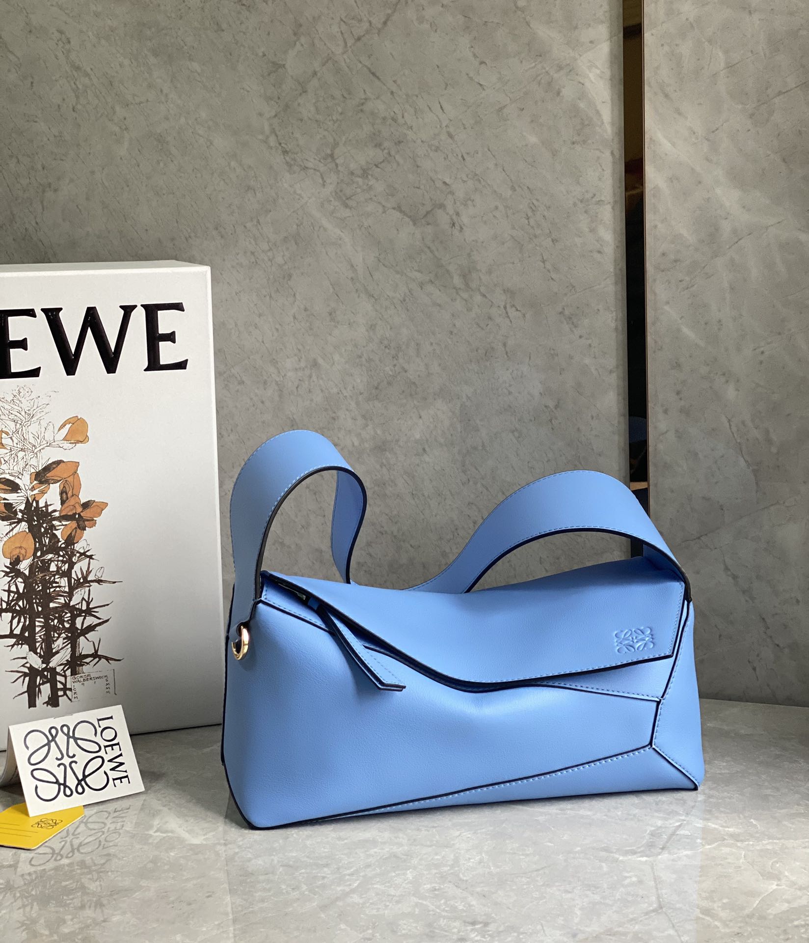 LOE Puzzle Hobo 29cm in Classic Blue Calfskin 274276