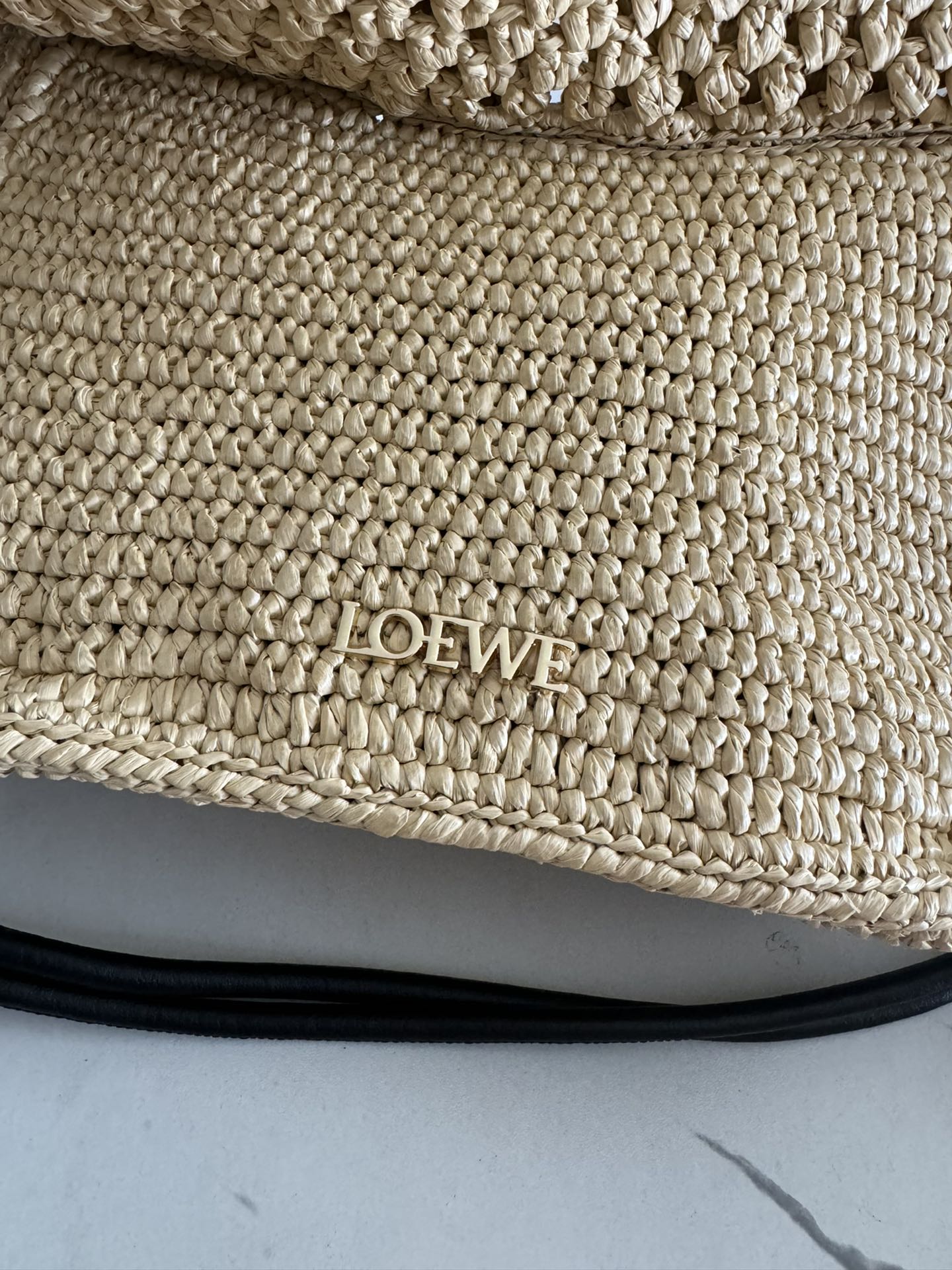 LOE Ola Bag 26 Yellow in Raffia and Calfskin 274681