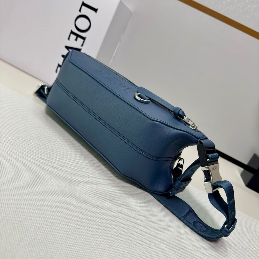 Loewe Classic 32cm Waist Bag Blue Calfskin Leather 274664