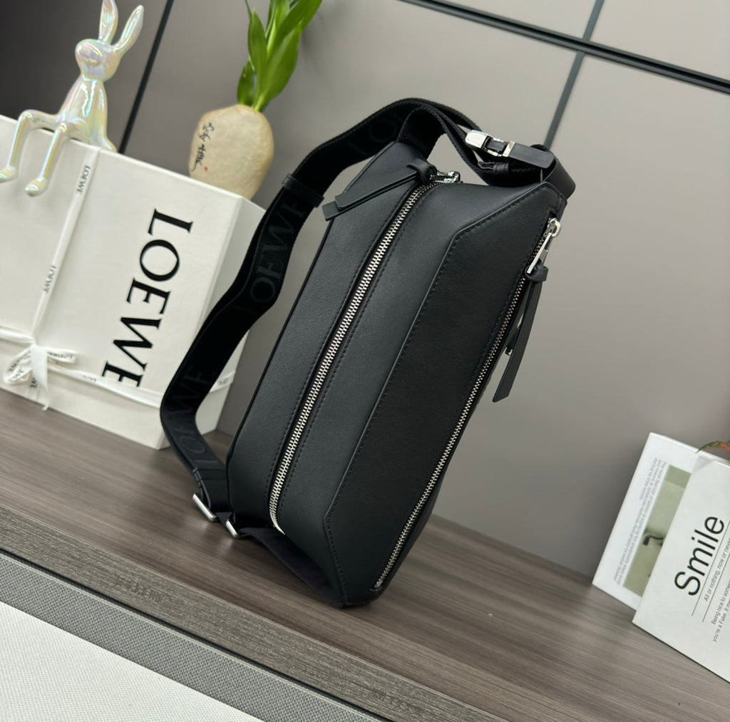 Loewe Classic 32cm Waist Bag Black Calfskin Leather 274662