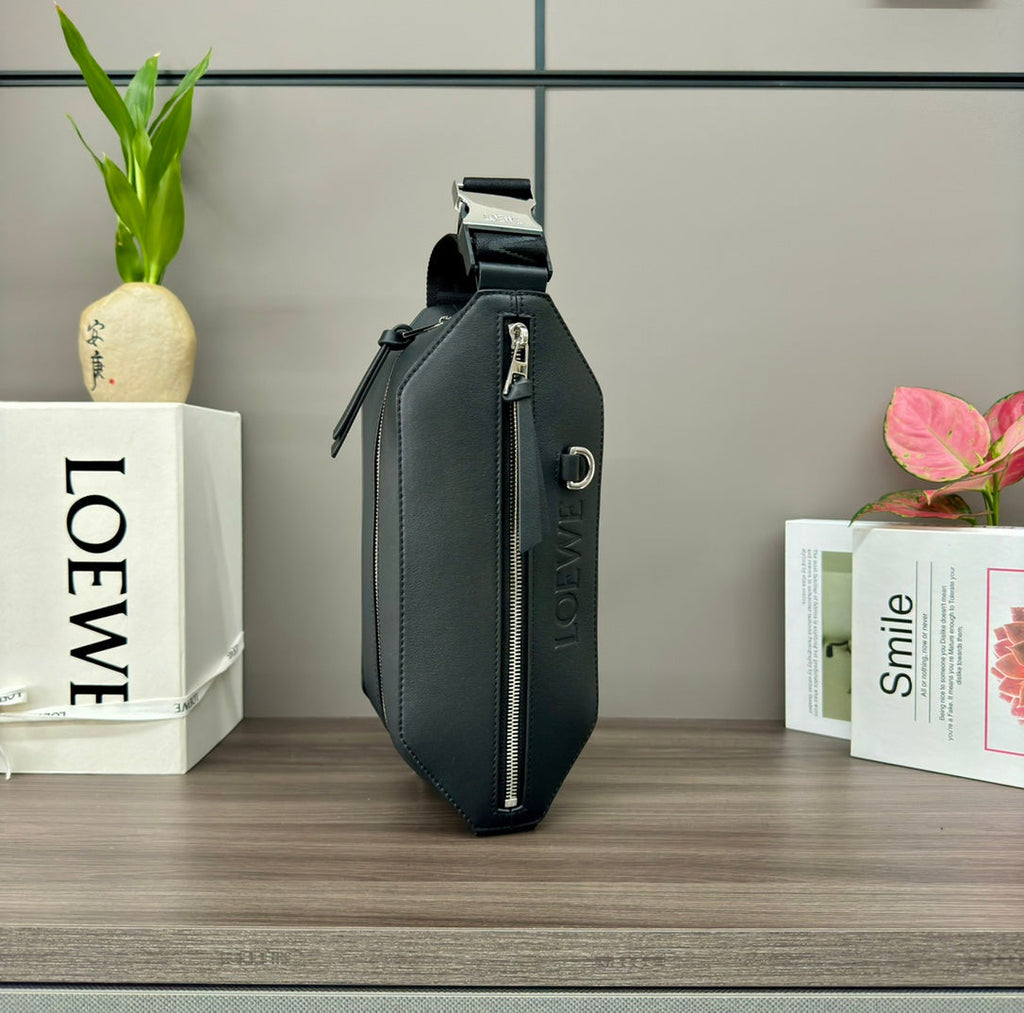 Loewe Classic 32cm Waist Bag Black Calfskin Leather 274662