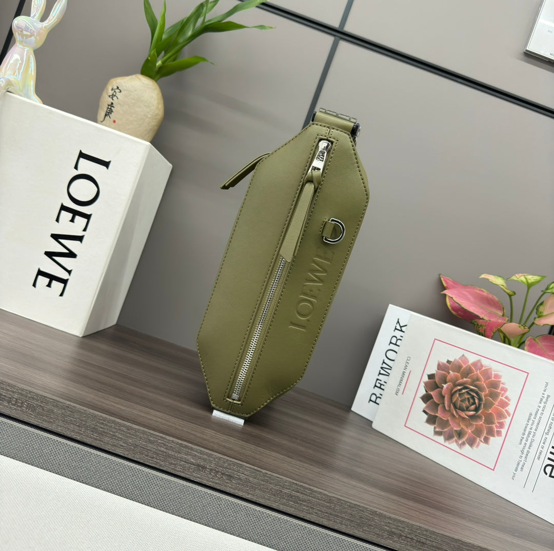 Loewe Classic 32cm Waist Bag Green Calfskin Leather 274660