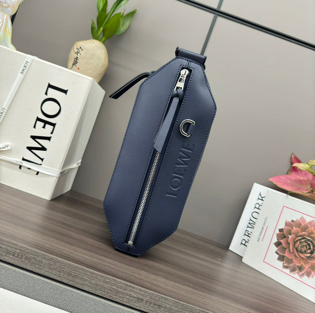 Loewe Classic 32cm Waist Bag Navy Blue Calfskin 274658