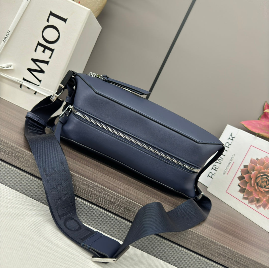 Loewe Classic 32cm Waist Bag Navy Blue Calfskin 274658