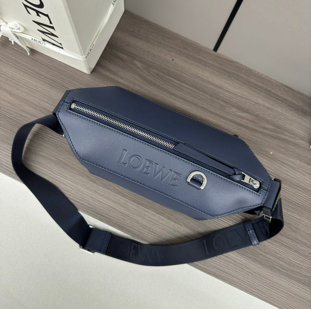 Loewe Classic 32cm Waist Bag Navy Blue Calfskin 274658