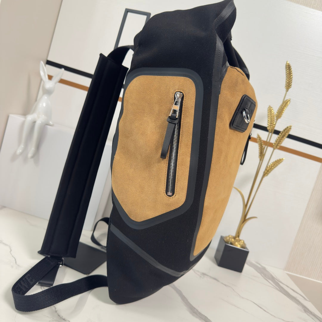 Loewe Flex Canvas Backpack 41 in Black mix Brown Suede 274289