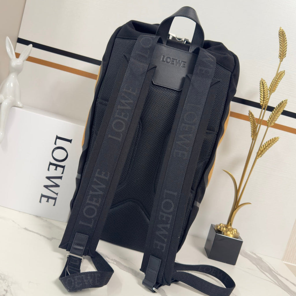 Loewe Flex Canvas Backpack 41 in Black mix Brown Suede 274289