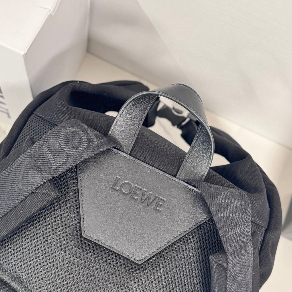 Loewe Flex Canvas Backpack 41 in Black mix Brown Suede 274289