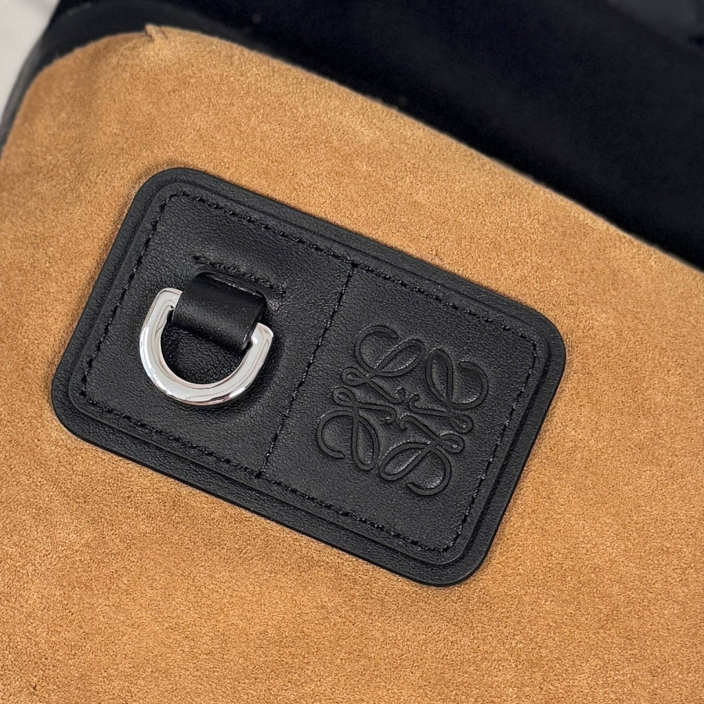 Loewe Flex Canvas Backpack 41 in Black mix Brown Suede 274289