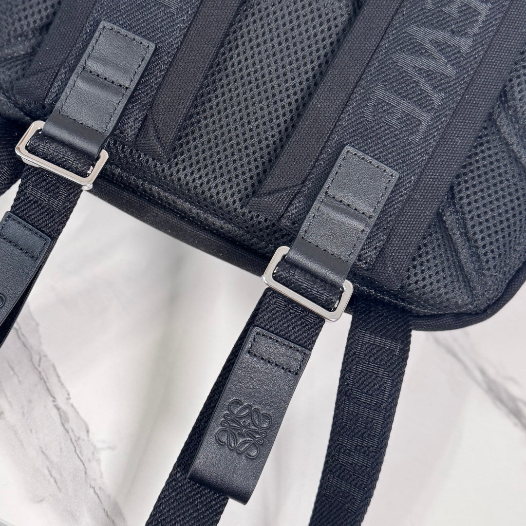 Loewe Flex Canvas Backpack 41 in Black mix Brown Suede 274289