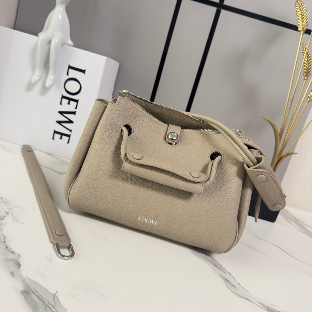 LOE Small Madrid Handbag in Beige Calfskin 274286