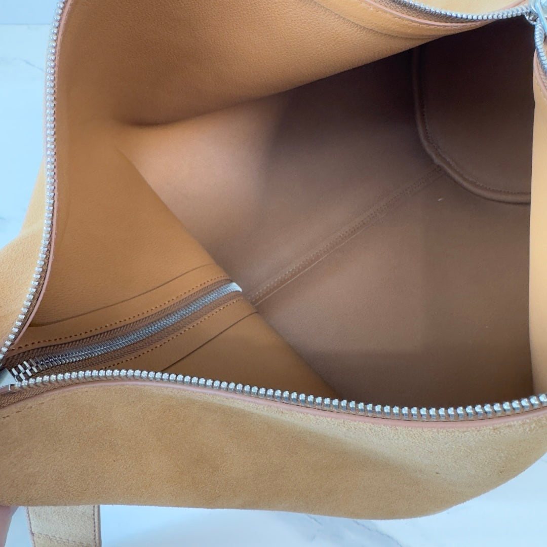 Loewe Loop Medium 39cm in Brown Suede Cowhide 274230