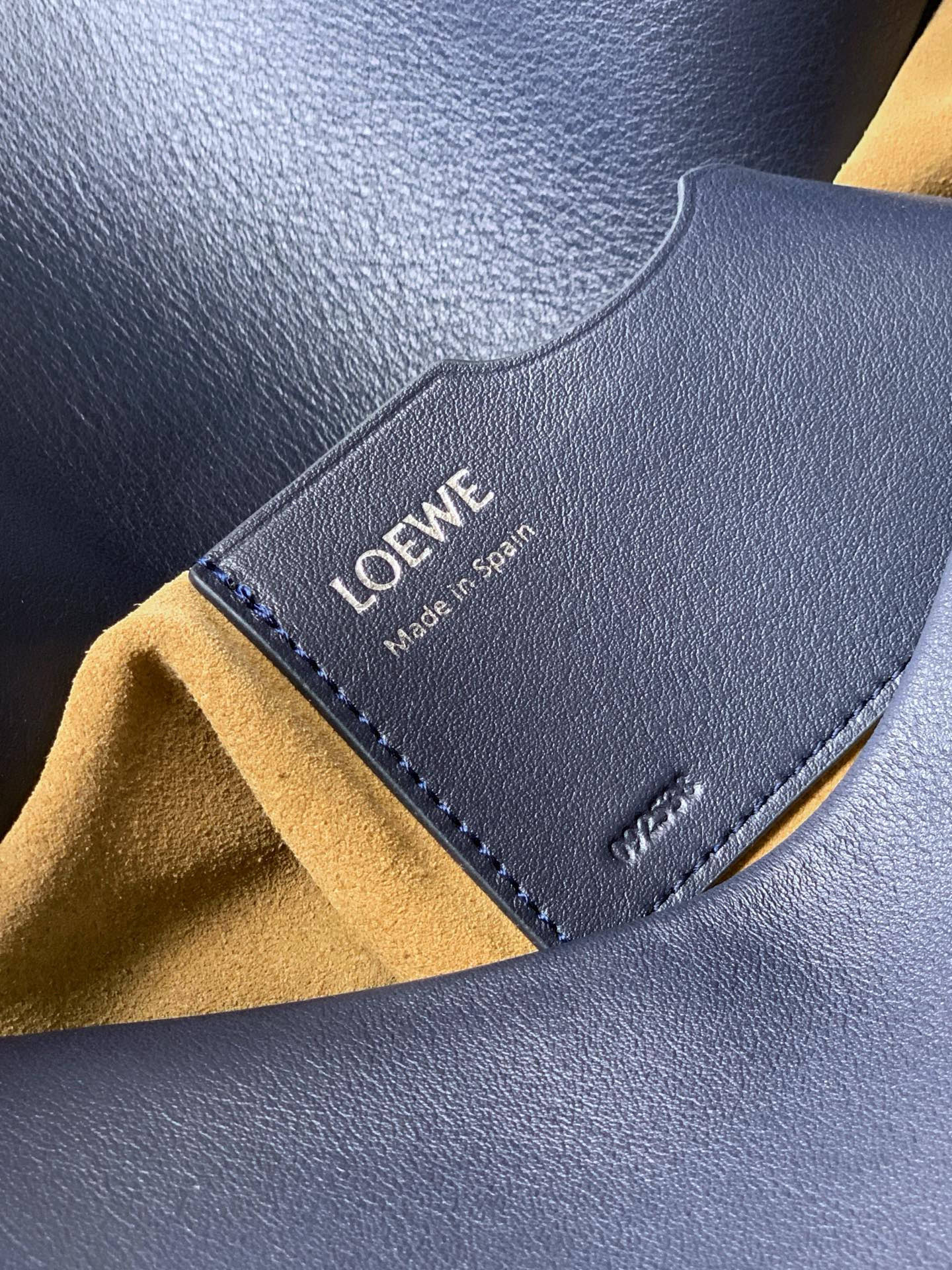 Loewe Ola Handbag Medium 26cm in Blue Silver Calfskin Leather 274228