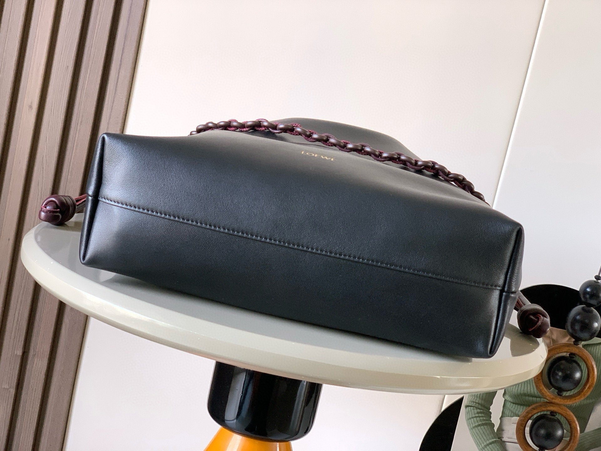 Loewe Flamenco Tote Bag 38 in Burgundy Red Lamskin 274218