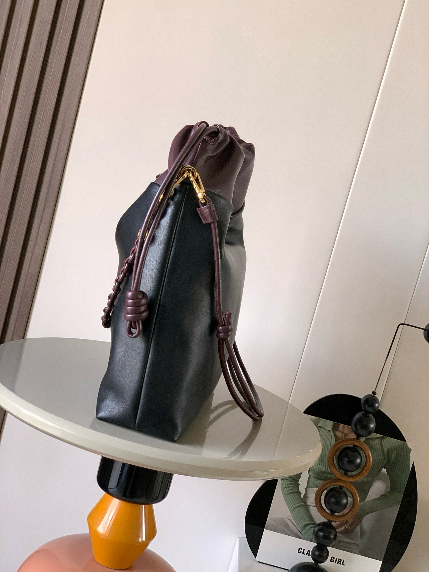 Loewe Flamenco Tote Bag 38 in Burgundy Red Lamskin 274218