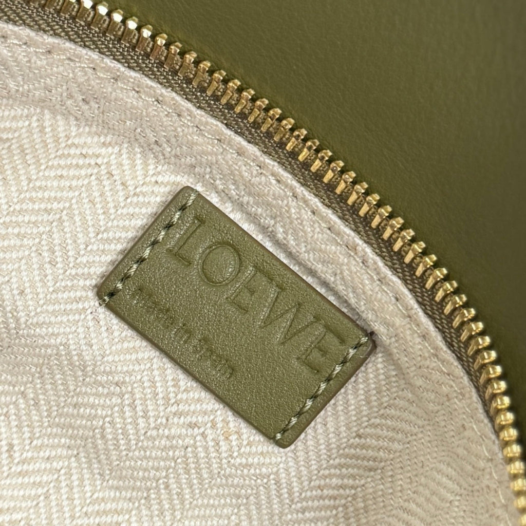 Loewe Small Puzzle bag 24 in Classic Green Cowhide and Suede 274495
