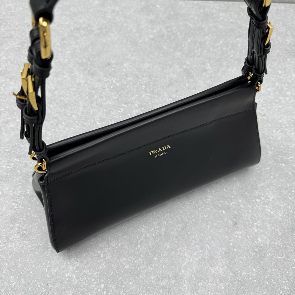 Prada Fall/Winter Runway Handbag 32 Black in Cowhide