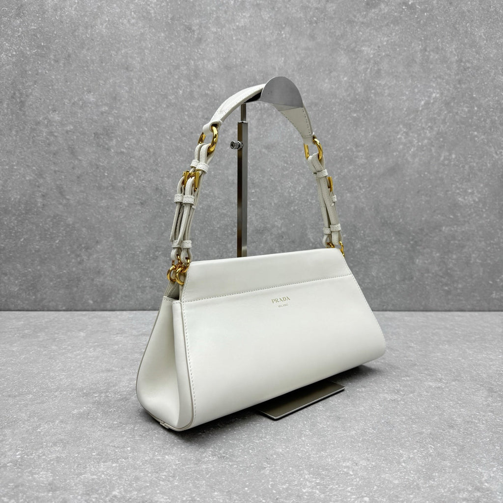 Prada Fall/Winter Runway Handbag 32 White in Cowhide
