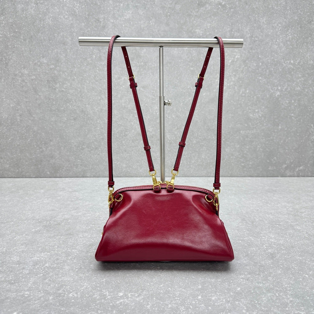 Miu McDonal Dumpling Ruby Red 24cm Bag in Oli-waxed