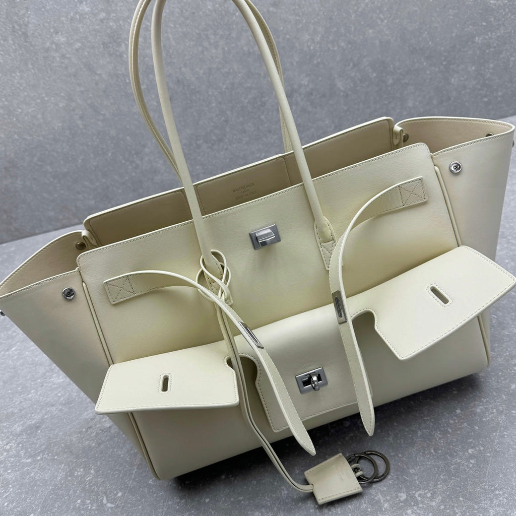 Bel Air Carry All Bag 30 in White Nappa Lambskin Silver Hardware