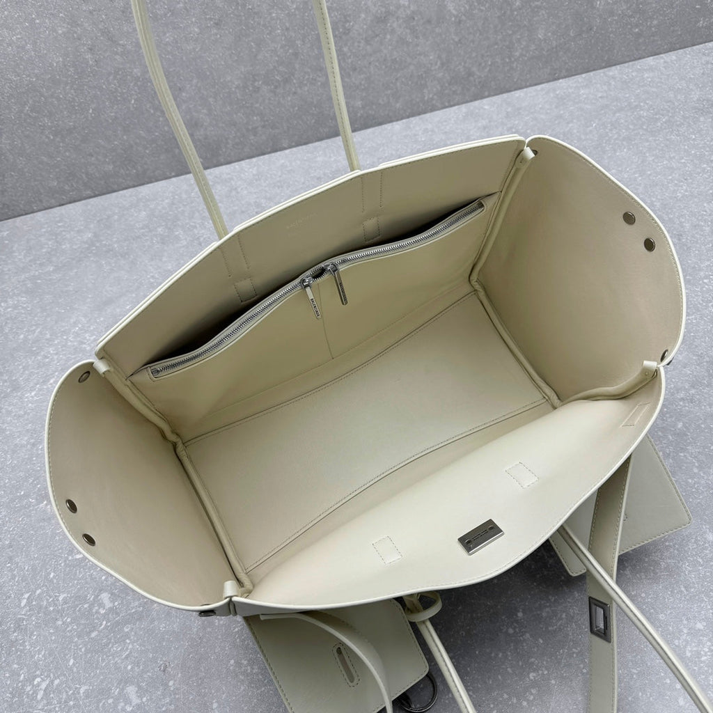 Bel Air Carry All Bag 30 in White Nappa Lambskin Silver Hardware